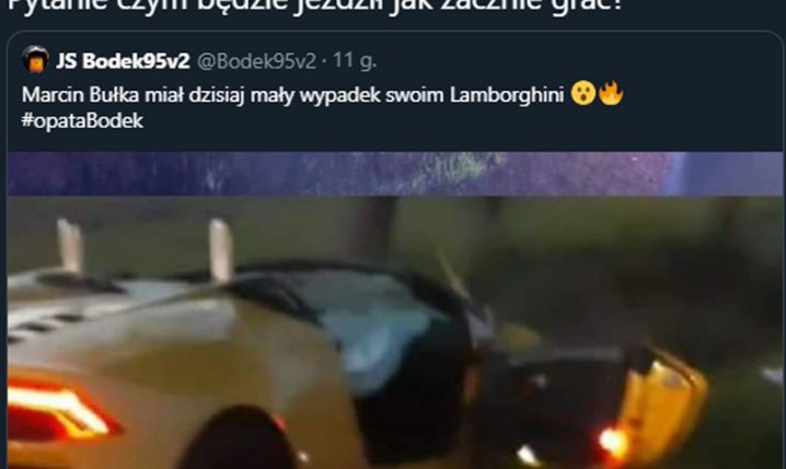 Tweet Bońka po wypadku samochodowym Bułki...